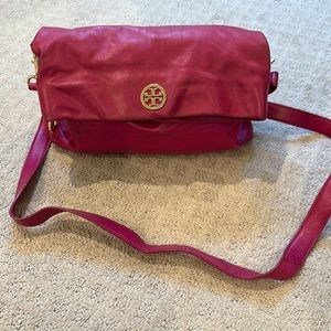 Pink Tory Burch Dena Fold Over Crossbody